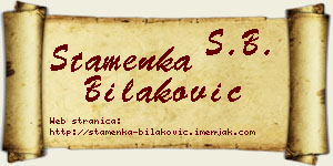 Stamenka Bilaković vizit kartica